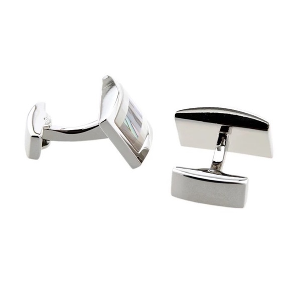 Elegant Rectangular Mother of Pearl and Abalone Shell Cufflinks - Picture 4 of 17